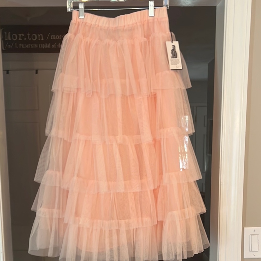 Halogen Pink Midi A-line Skirt